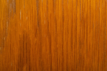 Naklejka premium Brown wood background with fine stripes. Wooden texture with copy space available