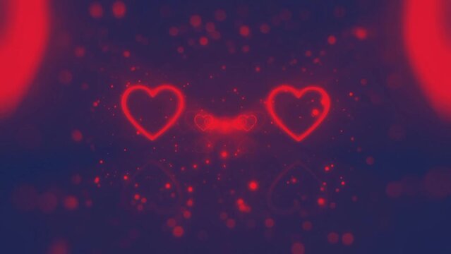 hearts on black background