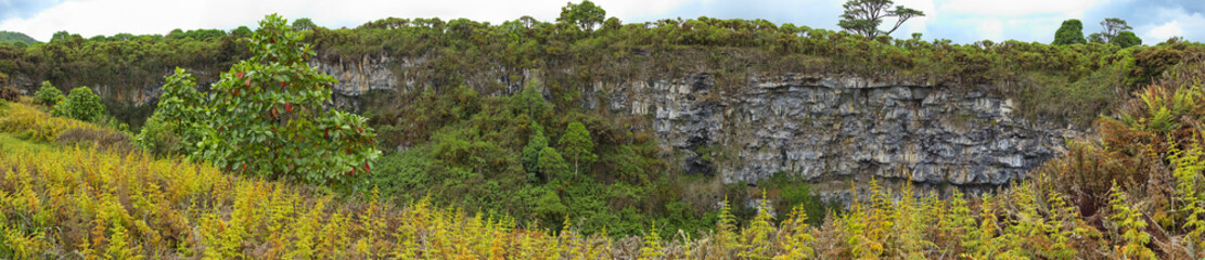 Fototapeta na wymiar Crater Los Gemelos at Santa Rosa on Santa Cruz island of Galapagos islands, Ecuador, South America 