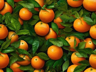 Tangerines background as seamless tile (generative AI)