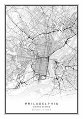 Philadelphia Map Wall Art | Philadelphia United States Map Art, Map Wall Art, Digital Map Art