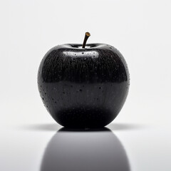 A Black Apple against a white background
