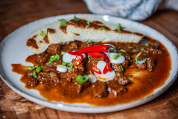 Savory Hungarian Goulash with Dumplings