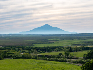 Fototapeta premium サロベツ原野と利尻島（宮の台展望台）