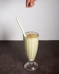 natural avocado juice and milk