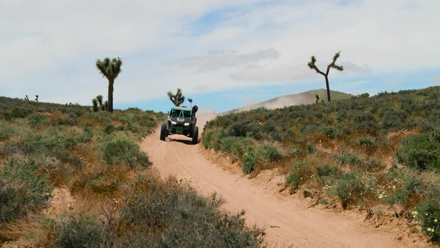 UTV Driving in the desert trails