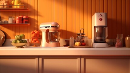 Kitchen Equipments: Table Setup. Generative AI