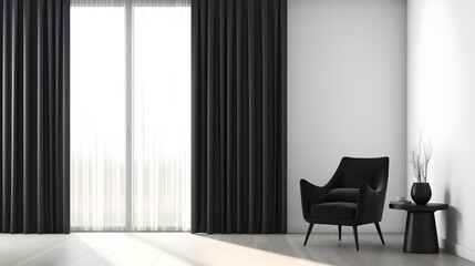 Minimalist Interior of modern interior desige 3D rendering, generative ai