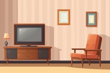 cozy living room with modern furniture and entertainment system Generative AI