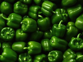 Fototapeta na wymiar Green Bell Peppers background as seamless tile (generative AI)