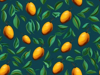 Mango background as seamless tile (generative AI)