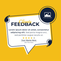 Client or customer service review testimonial social media post, Customer or client service feedback review post design template - obrazy, fototapety, plakaty