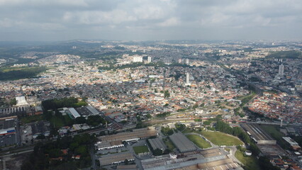 Visão aérea da cidade de Poá em São Paulo, Brasil - obrazy, fototapety, plakaty