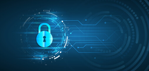Cyber security for business and internet projects. Vector illustration of data security services. Data protection, privacy, and internet security concept. Hi-tech various background.
