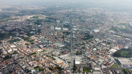 Visão aérea da cidade de Poá em São Paulo, Brasil