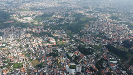 Visão aérea da cidade de Poá,SP, Brasil. - obrazy, fototapety, plakaty