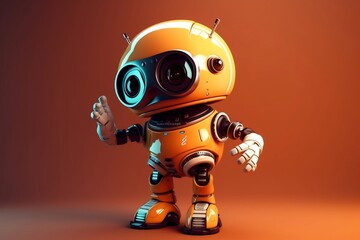 Cute Robot: Space Pointer. Generative AI