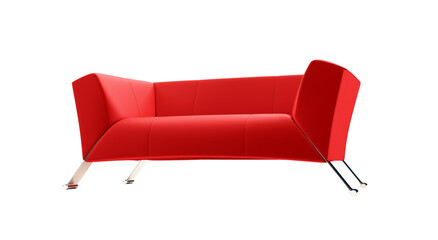 isolated red sofa on a white background