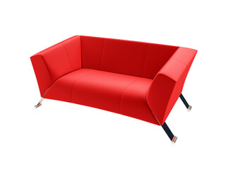 isolated red sofa on a white background