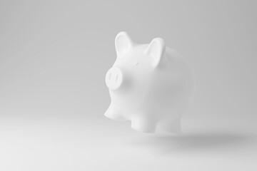 Piggy bank on white background. Illustration as a minimal concept for banking, finance and money savings