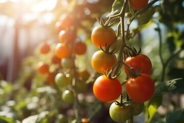 red tomatoes in a greenhouse -Ai