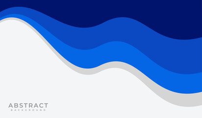 Abstract banner background wavy curves with blue and silver
