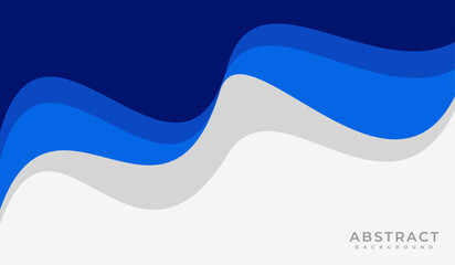 Abstract banner background wavy curves with blue and silver
