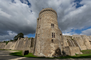 fortified tower of the Dinan castle, France.