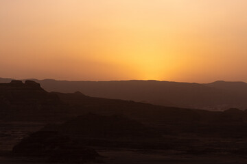 Obraz premium Beautiful sunset in Sinai mountains, Egypt