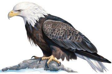 Obraz premium an eagle perched on a rocky outcrop Generative AI