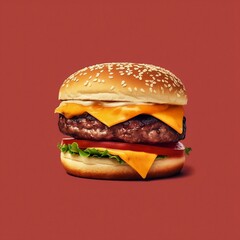 Burger illustration for Celebrating National Hamburger Day! Generative Ai