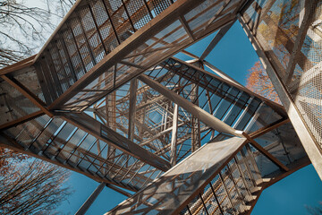 Sightseeing Tower in Brezno: Autumn Scenery of Beautiful Forest in Horehronie Region