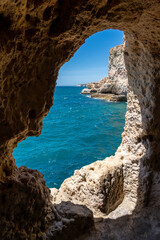 Inside the caves of the Algarve rocks - 602777768