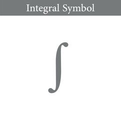 Integral symbol in mathematics. Vector illustration isolated on white background.
