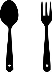 fork and spoon cartoon icon. kitchen tool, cookware and kitchenware vector illustration