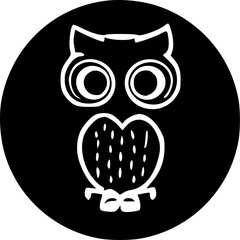 wise amusing owl black simple silhouette vector icon