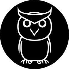 mascot owl black simple silhouette vector icon