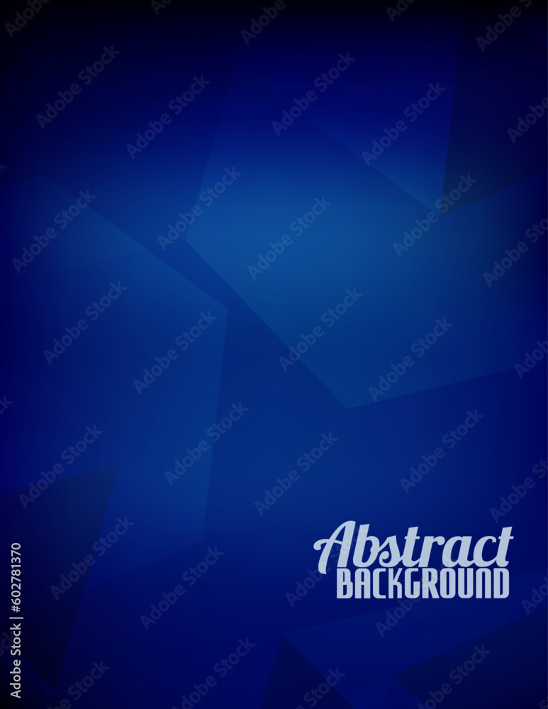 Poster Abstract dark blue background with simple geometric shapes. Vector pattern