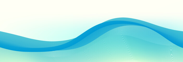 Cerulean wave on ivory background. Vector graphics