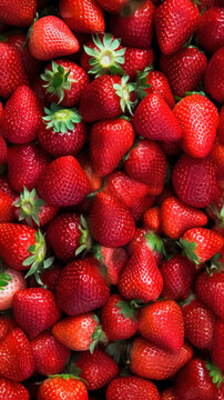A Lot of Ripe Fresh Strawberries
