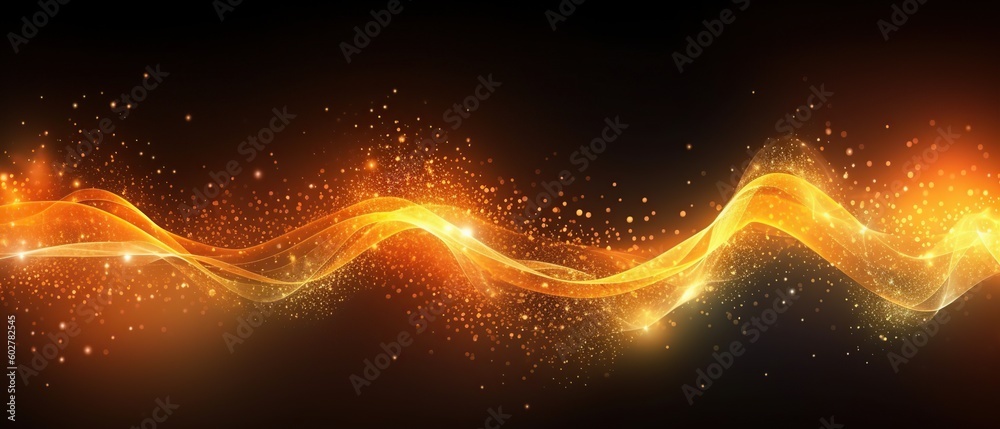 Poster abstract background of futuristic glowing waves design on a black background. created with generativ