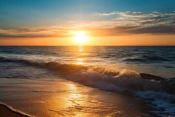 Fototapeta premium sunset on the beach- Ai