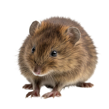 Field vole Top-view, white background, animal, rodent, isolated