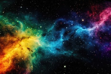 Fototapeta na wymiar vibrant star-filled galaxy with vivid colors Generative AI