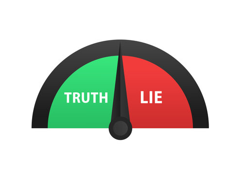 recommend clip art: Truth and lie indicator for concept design. Lie detector gauge icon. Clipart image isolated on white background. Vector illustration