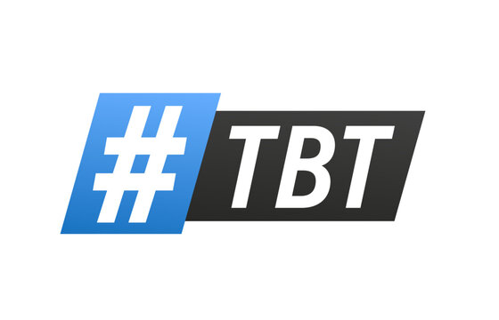 Tbt hashtag thursday throwback symbol. Throwback symbol message isolated on white background. Vector illustration