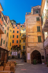 Lerici, Italy,  13 April 2022: View of the seaside colorful town of Lerici in Liguria