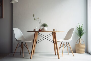Lines and Modern Design in a Minimalist Setting with a Stylish Table and Chairs Arrangement