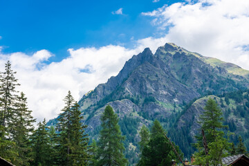 Fototapeta na wymiar Mountains of Gressoney Saint Jean in the Italian Alps