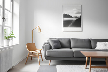 modern minimalist living room interior generative AI 